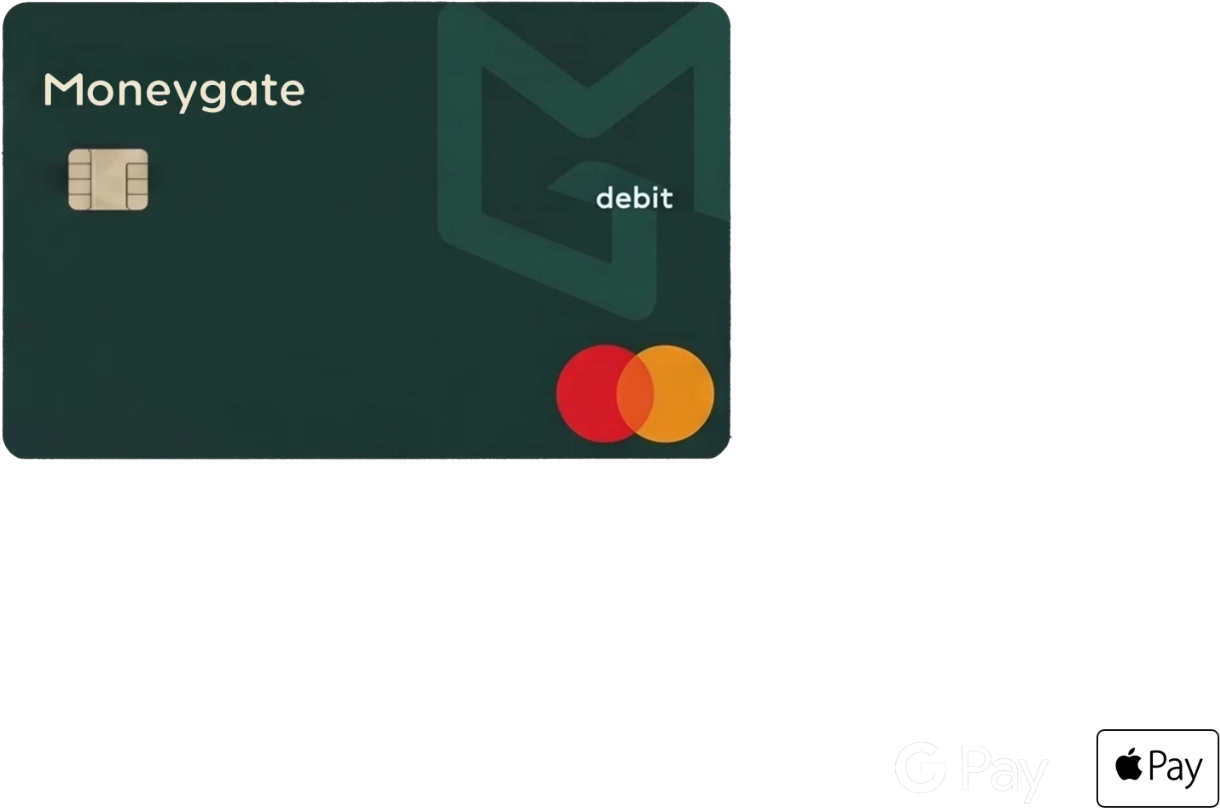 Moneygate Mastercard debit card with Google Pay and Apple Pay support
